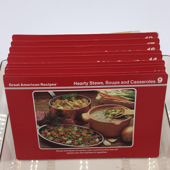 Vintage Great American Recipes Cards in Plastic Storage Box - Picture 9 of 16